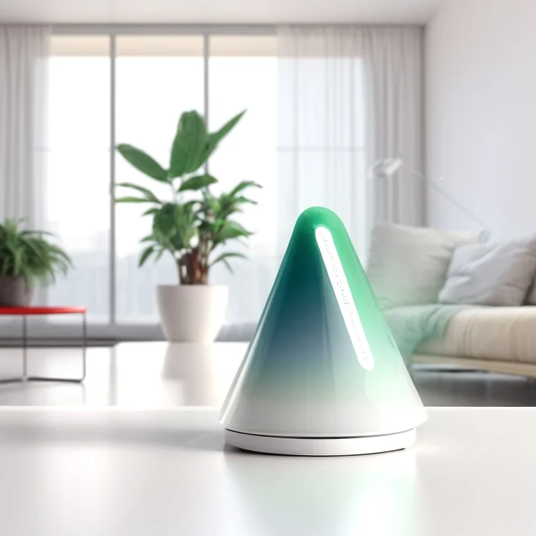 dustwiseai Sensor in modernem Wohnzimmer